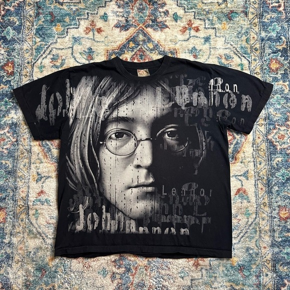 Vintage John Lennon Big Face All Over Print T-shirt Size XXL - Picture 1 of 4
